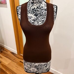 Zara Chocolate Brown Sleeveless Top